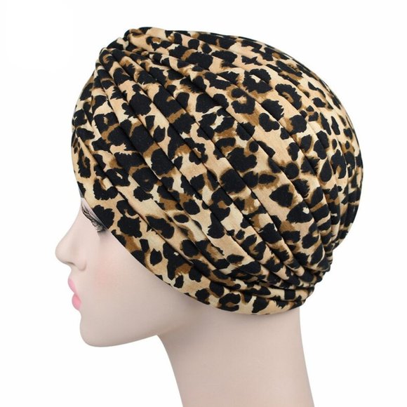 Leopard Cheetah PRE-TIED HEADWRAP - Pre-Tied Turban, Pre Tied Head Scarf, Head - Picture 2 of 7